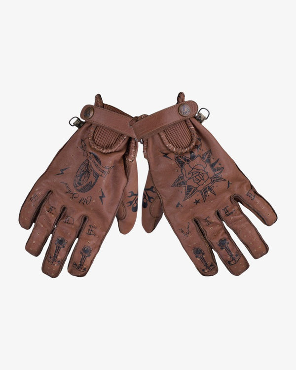 RUKAVICE MOTO BY CITY SECOND SKIN TATOO SMEĐE